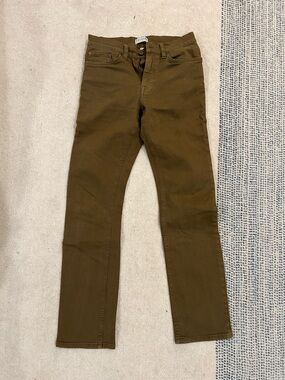 Tecovas Olive Green Slim Straight Jeans